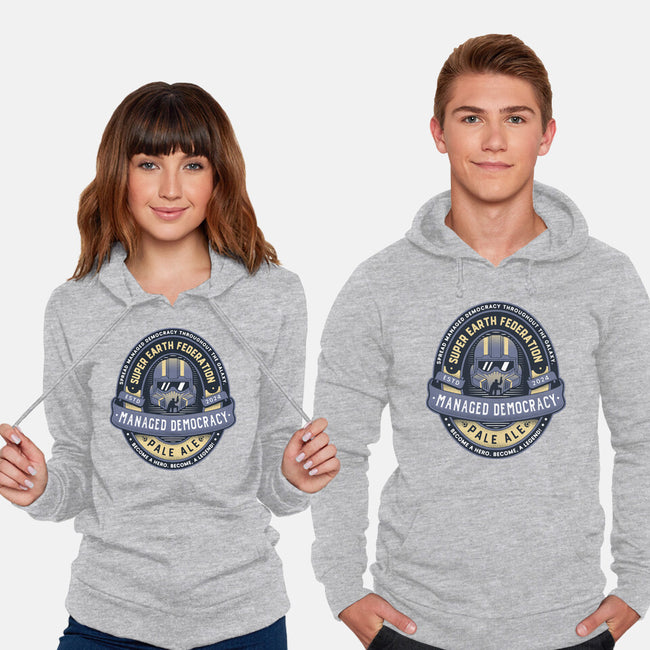 Democracy Exo Patriot Mech-Unisex-Pullover-Sweatshirt-LAGELANTEE