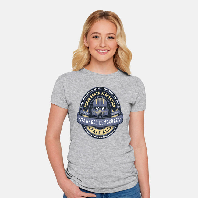 Democracy Exo Patriot Mech-Womens-Fitted-Tee-LAGELANTEE