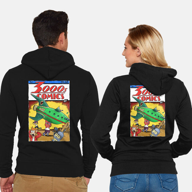 3000s Comics-Unisex-Zip-Up-Sweatshirt-Barbadifuoco