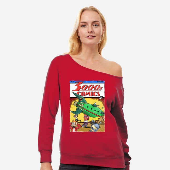 3000s Comics-Womens-Off Shoulder-Sweatshirt-Barbadifuoco