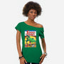 3000s Comics-Womens-Off Shoulder-Tee-Barbadifuoco