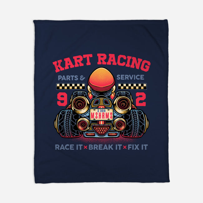 Kart Racing-None-Fleece-Blanket-glitchygorilla