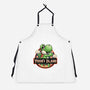 Green Dinosaur Island-Unisex-Kitchen-Apron-glitchygorilla