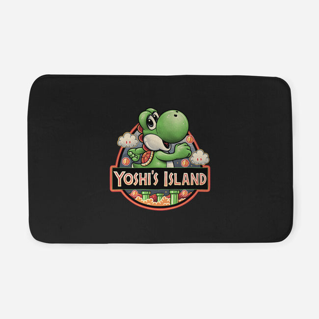 Green Dinosaur Island-None-Memory Foam-Bath Mat-glitchygorilla