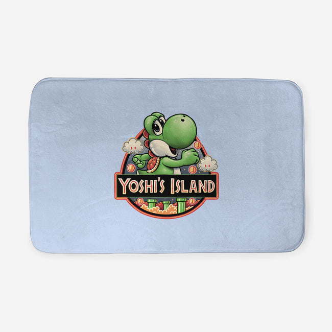 Green Dinosaur Island-None-Memory Foam-Bath Mat-glitchygorilla