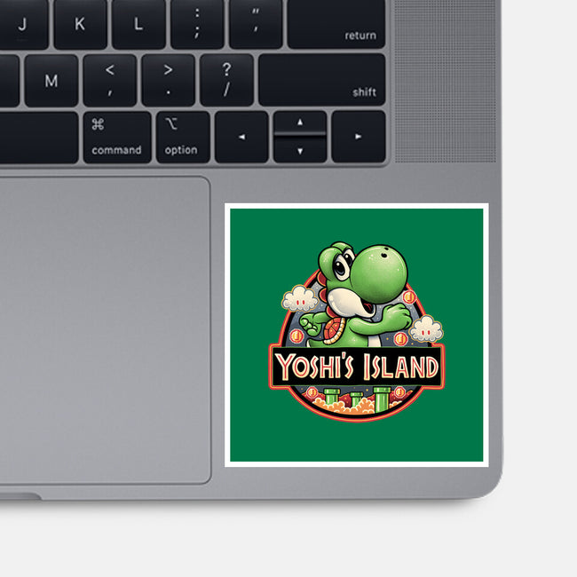 Green Dinosaur Island-None-Glossy-Sticker-glitchygorilla