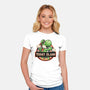 Green Dinosaur Island-Womens-Fitted-Tee-glitchygorilla