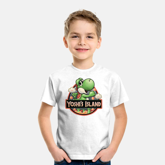 Green Dinosaur Island-Youth-Basic-Tee-glitchygorilla