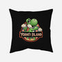 Green Dinosaur Island-None-Removable Cover-Throw Pillow-glitchygorilla