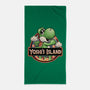 Green Dinosaur Island-None-Beach-Towel-glitchygorilla