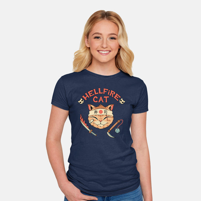 Hellfire Cat Meowster-Womens-Fitted-Tee-vp021