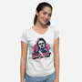 Slasher Love-Womens-V-Neck-Tee-glitchygorilla