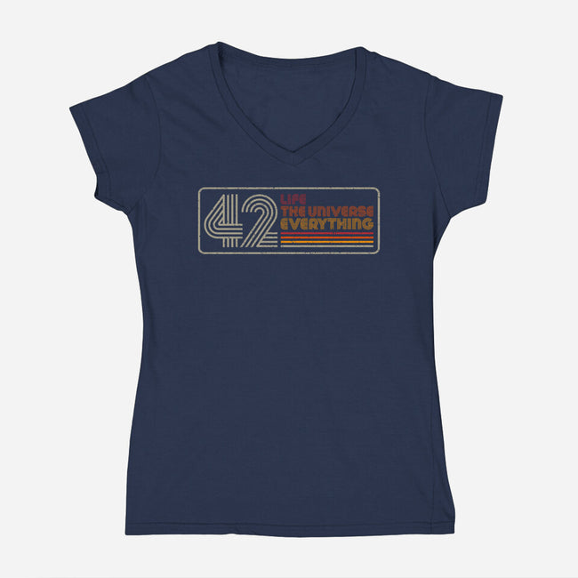 Retro 42-Womens-V-Neck-Tee-DrMonekers