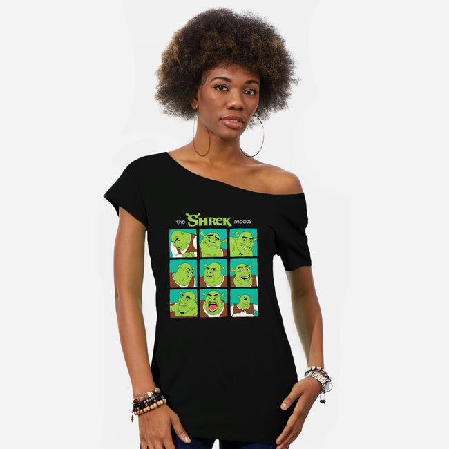 The Shrek Moods-Womens-Off Shoulder-Tee-yumie