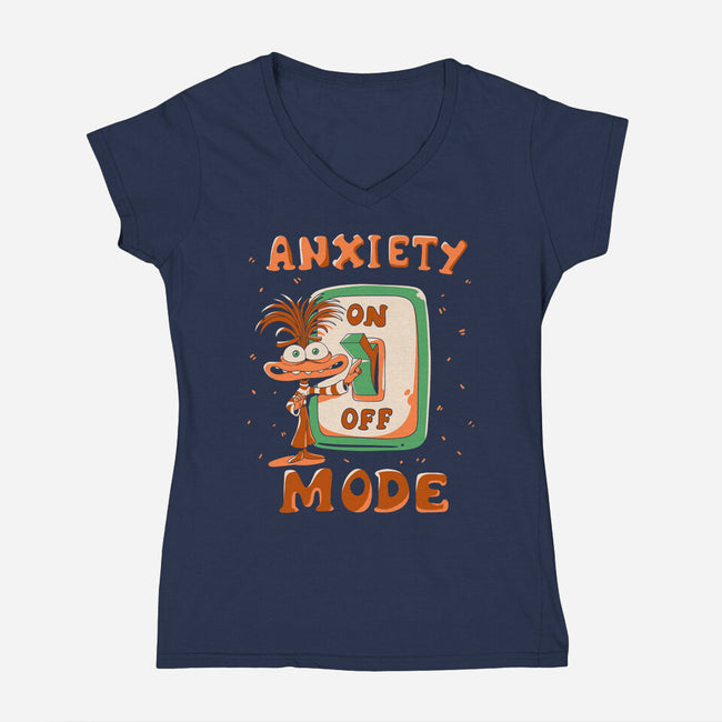 Anxiety Mode-Womens-V-Neck-Tee-yumie