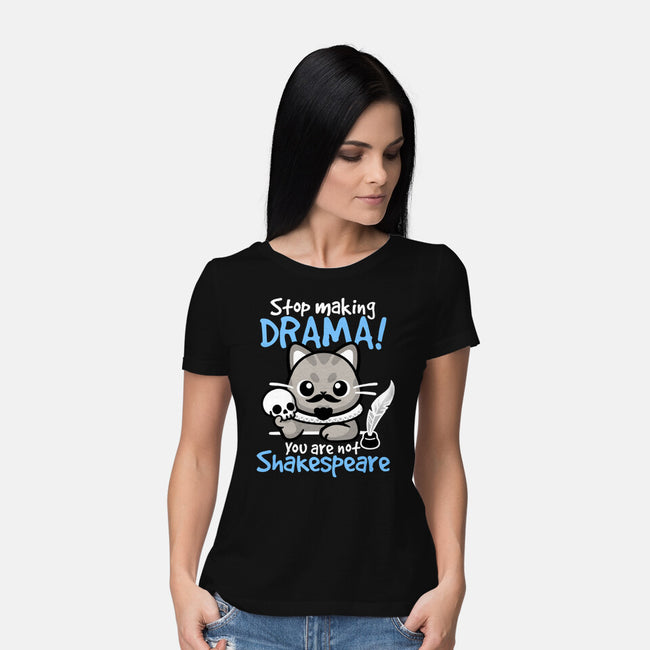 Shakespeare Cat Drama-Womens-Basic-Tee-NemiMakeit