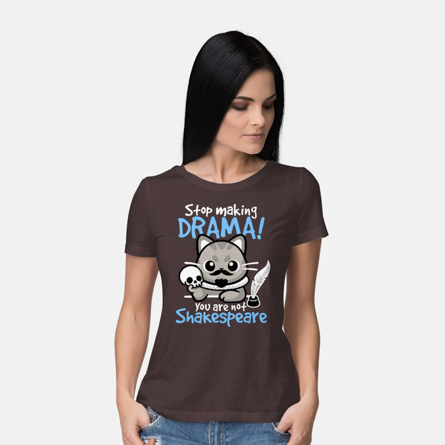 Shakespeare Cat Drama-Womens-Basic-Tee-NemiMakeit