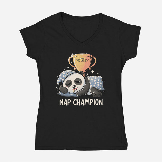 Nap Champion-Womens-V-Neck-Tee-koalastudio