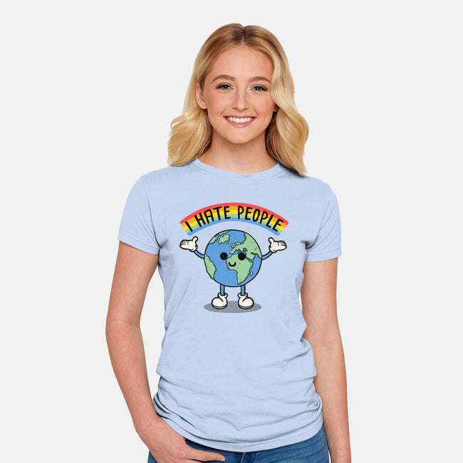 Earth Hates People-Womens-Fitted-Tee-Melonseta