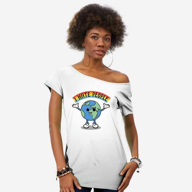 Earth Hates People-Womens-Off Shoulder-Tee-Melonseta