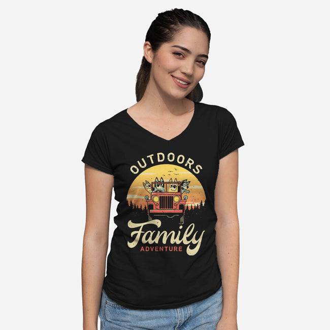 Outdoors Heelers-Womens-V-Neck-Tee-retrodivision