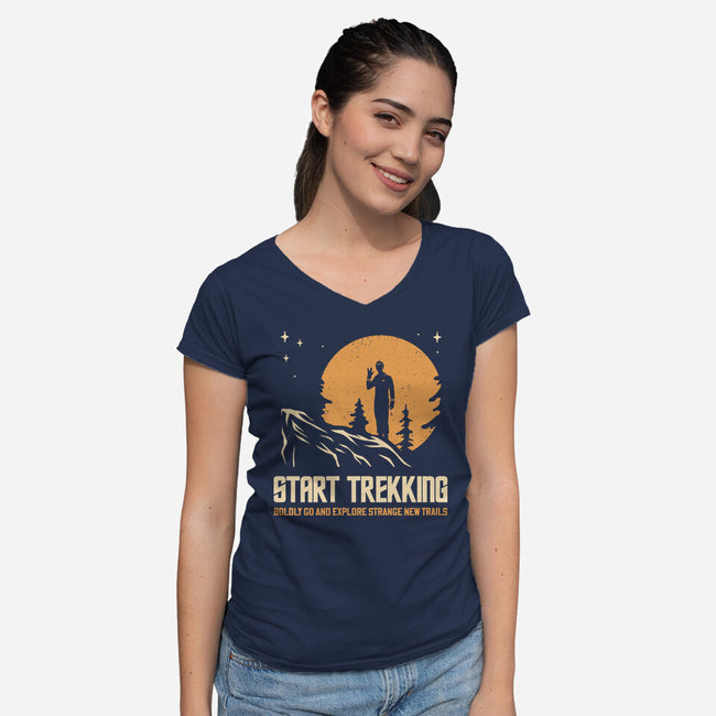 Start Trekking-Womens-V-Neck-Tee-retrodivision