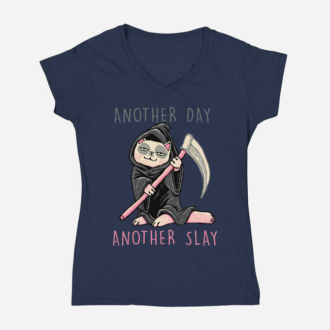 Another Day Another Slay-Womens-V-Neck-Tee-glitchygorilla