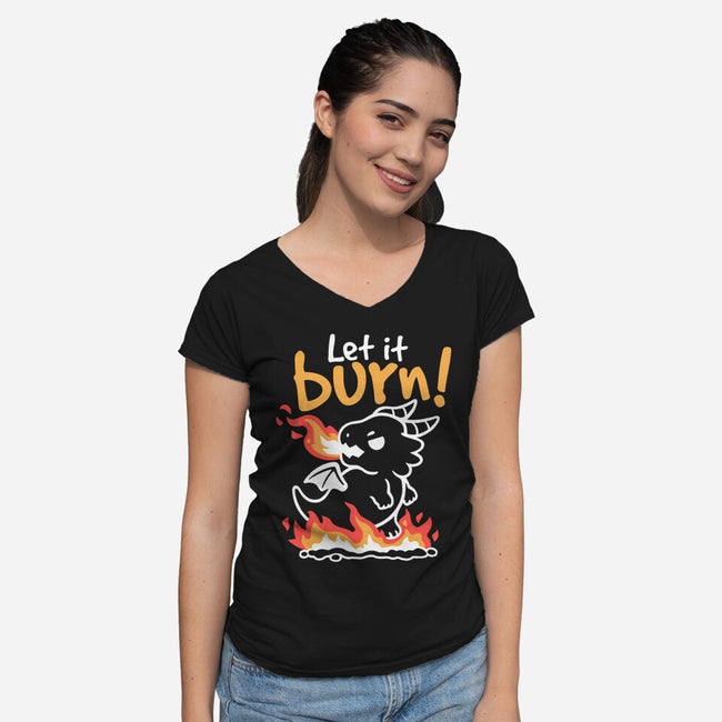 Let It Burn-Womens-V-Neck-Tee-NemiMakeit