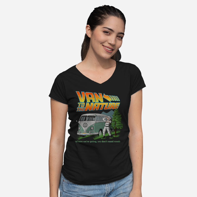 Van To The Nature-Womens-V-Neck-Tee-NMdesign