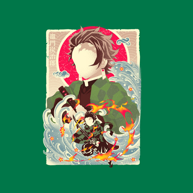 Great Wave Tanjiro-None-Fleece-Blanket-hypertwenty