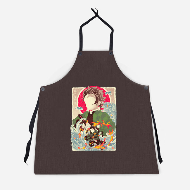 Great Wave Tanjiro-Unisex-Kitchen-Apron-hypertwenty