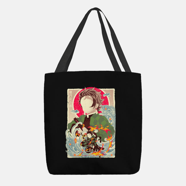 Great Wave Tanjiro-None-Basic Tote-Bag-hypertwenty