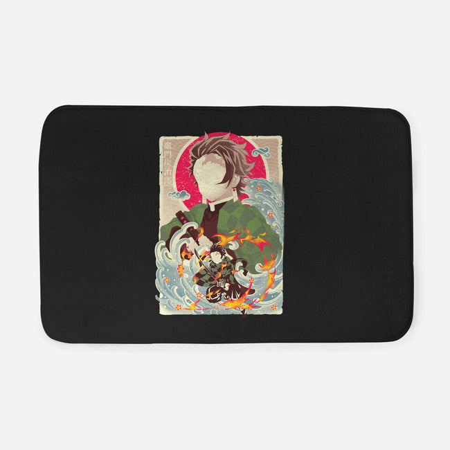 Great Wave Tanjiro-None-Memory Foam-Bath Mat-hypertwenty