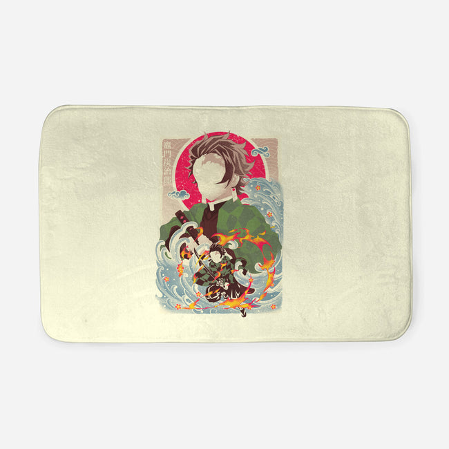 Great Wave Tanjiro-None-Memory Foam-Bath Mat-hypertwenty