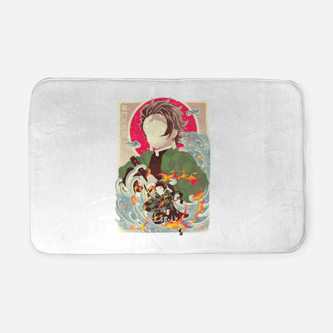 Great Wave Tanjiro-None-Memory Foam-Bath Mat-hypertwenty