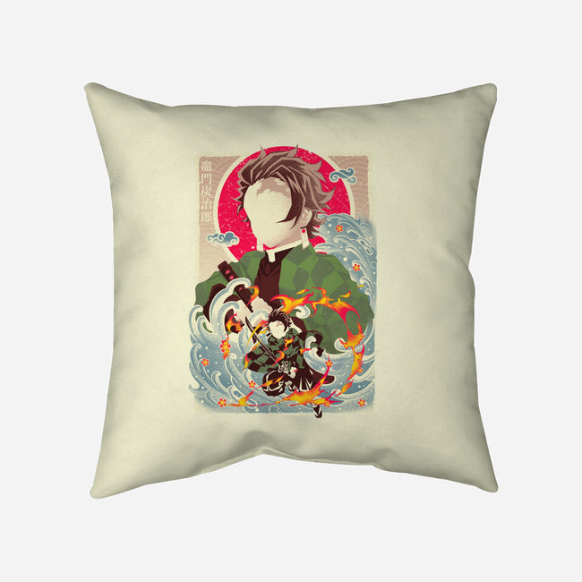 Great Wave Tanjiro-None-Removable Cover w Insert-Throw Pillow-hypertwenty