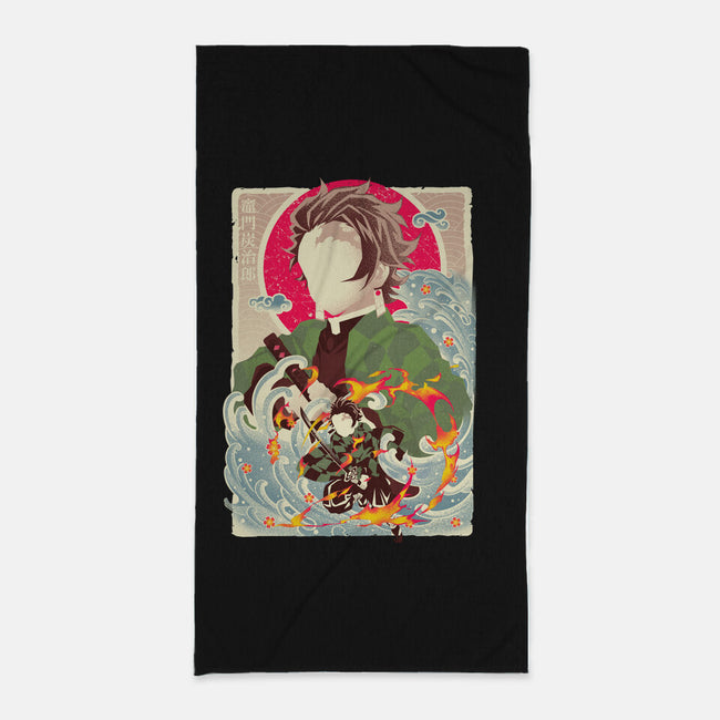 Great Wave Tanjiro-None-Beach-Towel-hypertwenty