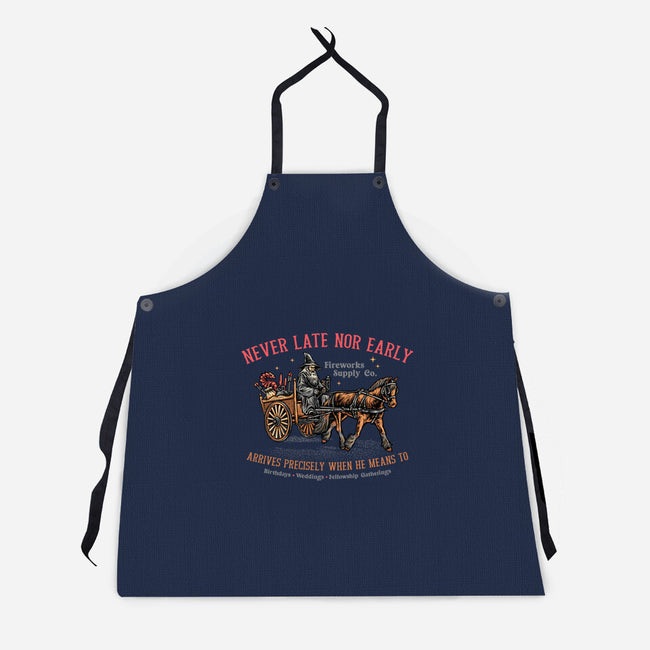 Never Late Nor Early-Unisex-Kitchen-Apron-glitchygorilla