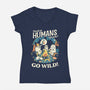 Tired Of Humans-Womens-V-Neck-Tee-Heyra Vieira