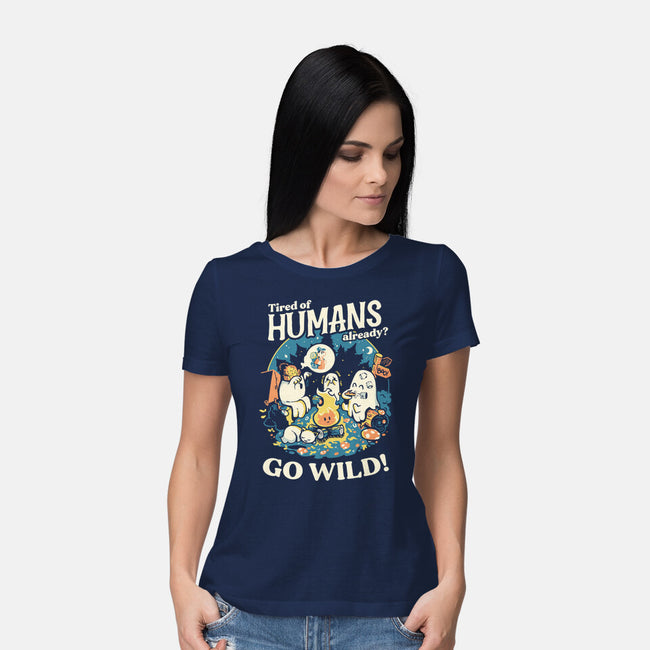 Tired Of Humans-Womens-Basic-Tee-Heyra Vieira