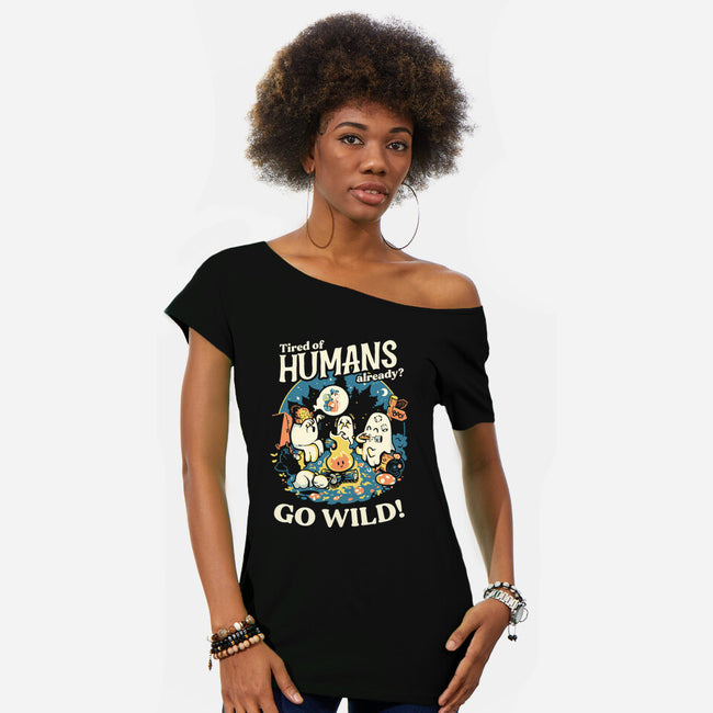 Tired Of Humans-Womens-Off Shoulder-Tee-Heyra Vieira