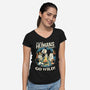 Tired Of Humans-Womens-V-Neck-Tee-Heyra Vieira