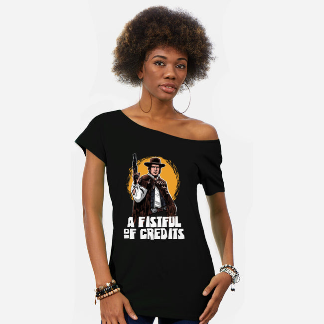 A Fistful Of Credits-Womens-Off Shoulder-Tee-zascanauta