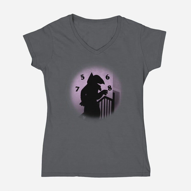 Countferatu-Womens-V-Neck-Tee-Raffiti