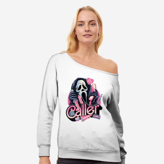 Caller Love-Womens-Off Shoulder-Sweatshirt-glitchygorilla