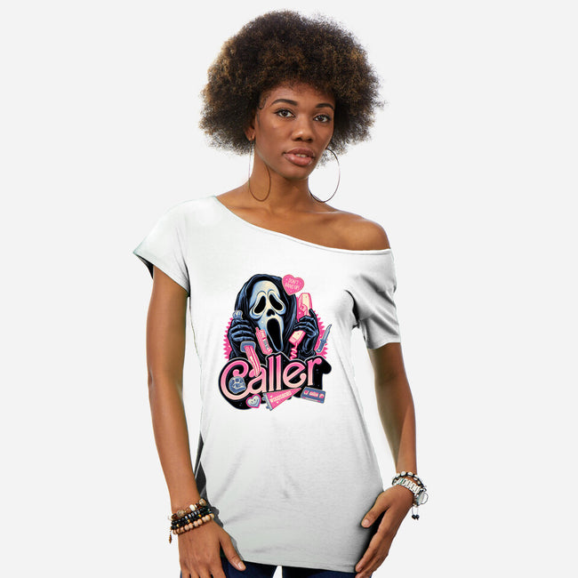 Caller Love-Womens-Off Shoulder-Tee-glitchygorilla