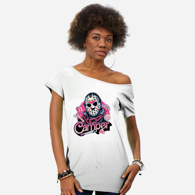 Camper Love-Womens-Off Shoulder-Tee-glitchygorilla