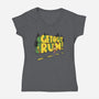 Get Out And Run-Womens-V-Neck-Tee-Getsousa!