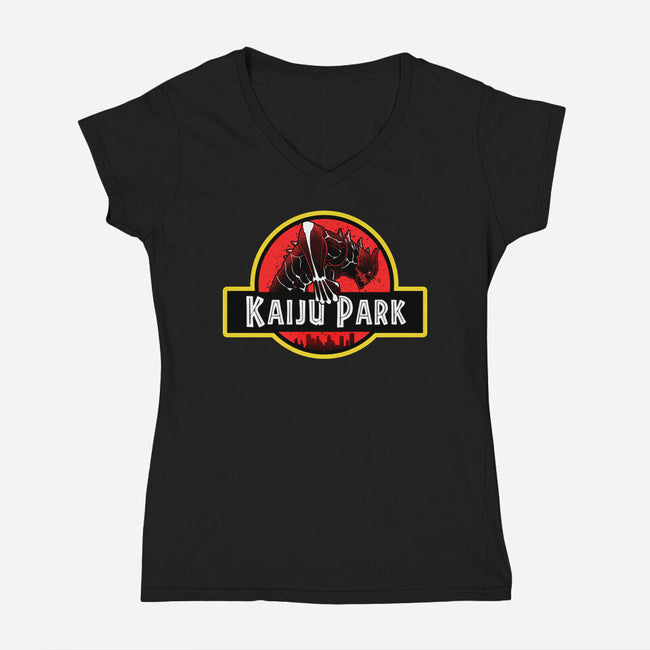 Kaiju Park-Womens-V-Neck-Tee-Astrobot Invention