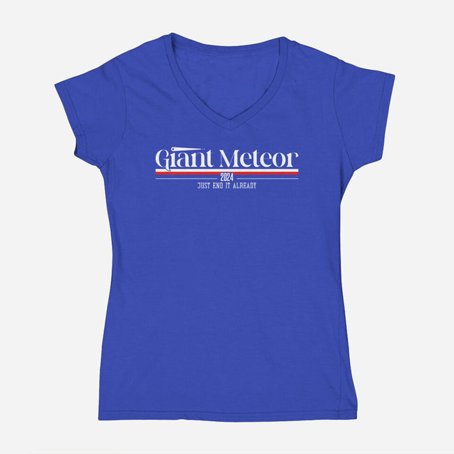 Giant Meteor-Womens-V-Neck-Tee-BadBox